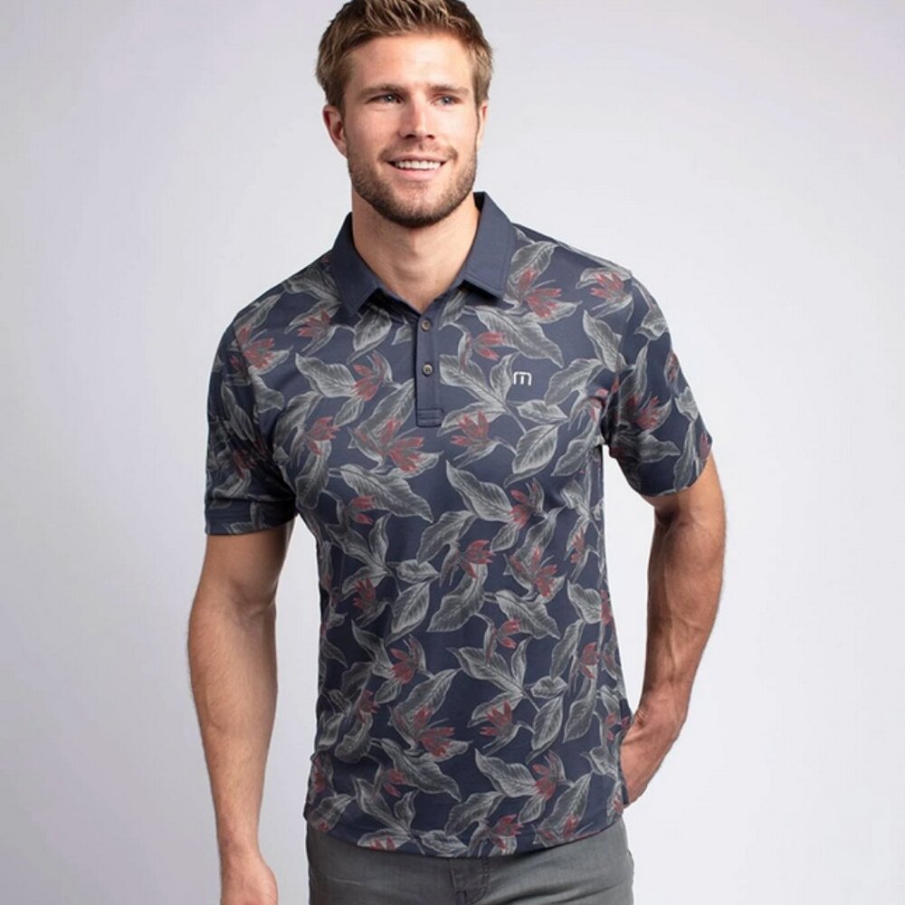 Travis Mathew Magnum Regular Fit Piqué Polo Men's XL Blue Nights Golf Athleisure